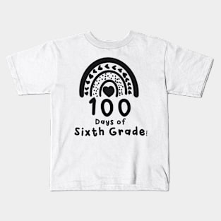 100 Days of Sixth Grade Rainbow Kids T-Shirt